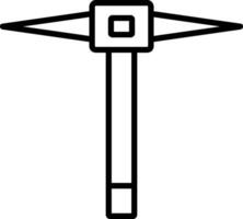 icona della linea di piccone vettore