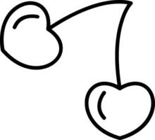 icona della linea di ciliegie vettore