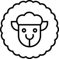 icona della linea di pecore vettore