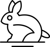 icona della linea di coniglio vettore