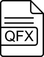qfx file formato linea icona vettore