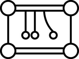 newton culla linea icona vettore