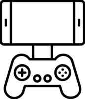 icona della linea di gioco mobile vettore