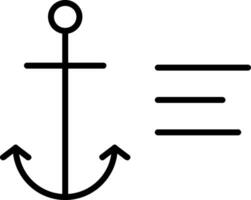 icona della linea di ancoraggio vettore