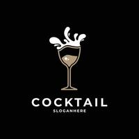 cocktail bevanda logo design concetto idea vettore