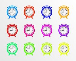 Immagine di allarme orologio tempo mostrando 09:00 con alcuni bellissimo colori. vettore