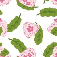 rosa sakura fiori onigiri riso palle senza soluzione di continuità modello. popolare giapponese cibo Stampa per carta, tessile, tessuto, menù e Stazionario. mano disegnato illustrazione. vettore