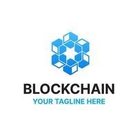 tecnologia blockchain crypto nft logo vettore