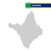 tratteggiata carta geografica di il stato di amapa nel brasile vettore