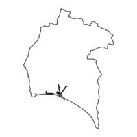 carta geografica di il Provincia di un' huelva, amministrativo divisione di Spagna. illustrazione. vettore