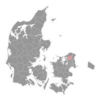 hillerod comune carta geografica, amministrativo divisione di Danimarca. illustrazione. vettore