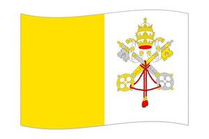 agitando bandiera di il nazione Vaticano città. illustrazione. vettore