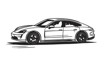 auto linea arte disegno illustrazione per libro colorazione pagina, veicolo schema schizzo illustrazione isolato su bianca sfondo vettore