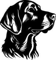 labrador cane da riporto, nero e bianca illustrazione vettore