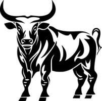 toro, nero e bianca illustrazione vettore