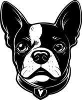 boston terrier - minimalista e piatto logo - illustrazione vettore