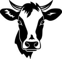mucca - nero e bianca isolato icona - illustrazione vettore