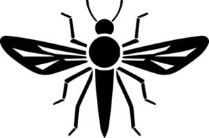zanzara - nero e bianca isolato icona - illustrazione vettore
