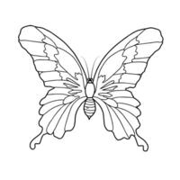 farfalla scarabocchio schema disegno. semplice nero linea. vettore