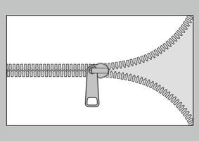 orizzontale ha aperto cerniera chiusura. clipart vettore