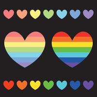 arcobaleno cuore simbolo. luminosa colori e pastello colori. lgbt Comunità bandiera vettore
