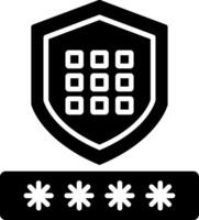 codice sicurezza glifo icona vettore
