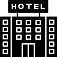 icona del glifo dell'hotel vettore