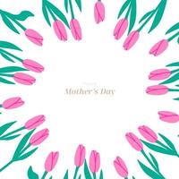contento madri giorno. elegante carta con rosa tulipani. design modelli per cartolina, striscione, manifesto. piatto illustrazioni vettore