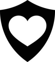 scudo icona con cuore isolato su bianca sfondo . scudo con cuore logo vettore