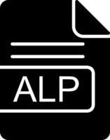 alp file formato glifo icona vettore