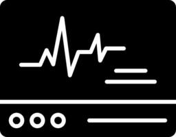 ecg tenere sotto controllo glifo icona vettore