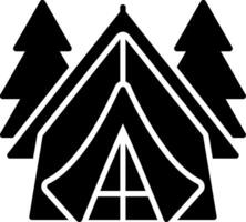 icona del glifo con tenda vettore