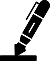 icona del glifo con penna vettore