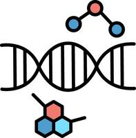 dna linea pieno icona vettore