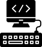 icona del glifo di programmazione web vettore