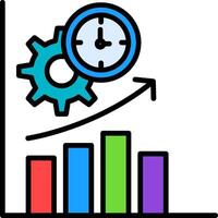 produttività linea pieno icona vettore