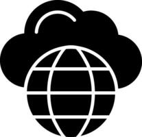 icona del glifo di rete cloud vettore