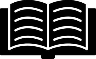icona del glifo con libro aperto vettore