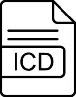 icd file formato linea icona vettore