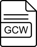 gcw file formato linea icona vettore