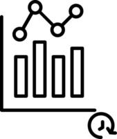 tempo analisi linea icona vettore