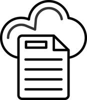 icona della linea dati cloud vettore