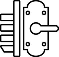 porta serratura linea icona vettore