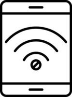 no Wi-Fi linea icona vettore