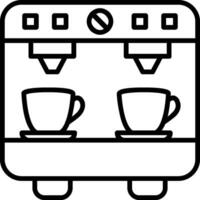 icona della linea della macchina da caffè vettore
