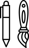 icona della linea della penna vettore