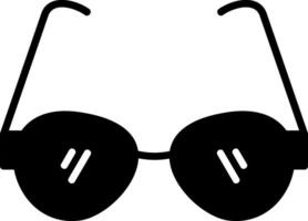 icona del glifo con occhiali da sole vettore