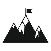 montagna picco bandiera bersaglio icona semplice . successo obbiettivo vettore