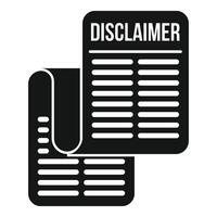 disclaimer opera carta icona semplice . protezione marchio vettore