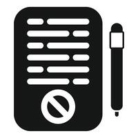 matita disclaimer carta icona semplice . documento lettera vettore